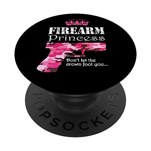 Pink Camo Firearm Princess Shooting Sport Handguns PopSockets PopGrip: Swappable Grip for Phones & Tablets