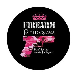 Pink Camo Firearm Princess Shooting Sport Handguns PopSockets PopGrip: Swappable Grip for Phones & Tablets