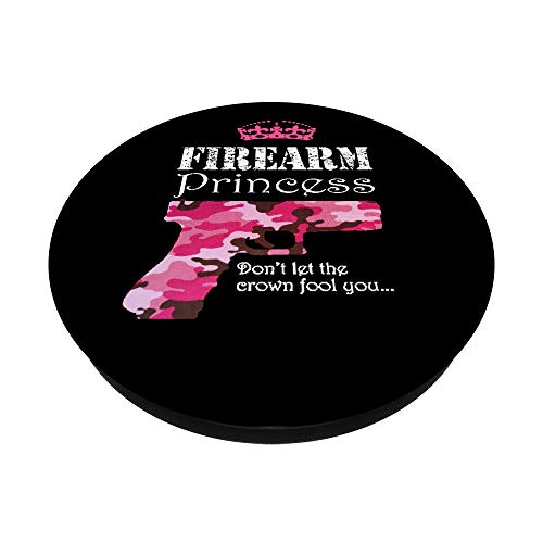 Pink Camo Firearm Princess Shooting Sport Handguns PopSockets PopGrip: Swappable Grip for Phones & Tablets