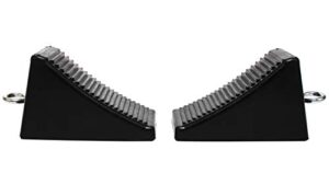 maxxhaul 50011 rubber wheel chock with eyelet (6-1/2" x 3-3/4" x 4"), 2 pack