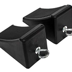 MaxxHaul 50011 Rubber Wheel Chock with Eyelet (6-1/2" x 3-3/4" x 4"), 2 Pack