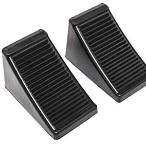 MaxxHaul 50011 Rubber Wheel Chock with Eyelet (6-1/2" x 3-3/4" x 4"), 2 Pack