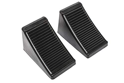 MaxxHaul 50011 Rubber Wheel Chock with Eyelet (6-1/2" x 3-3/4" x 4"), 2 Pack