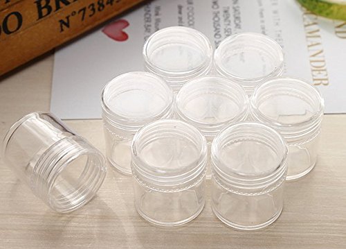 WOIWO 10PCS Clear Plastic Slime Storage Favor Jars Plastic Containers for Beauty Products, DIY Slime Making or Others (6g)