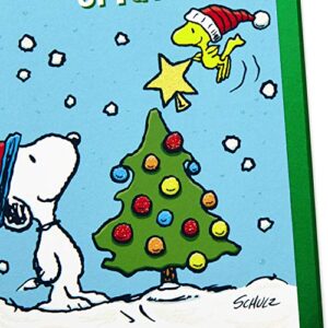 Hallmark Peanuts Christmas Cards Assortment, Snoopy and Woodstock (6 Cards with Envelopes, 2 Designs)