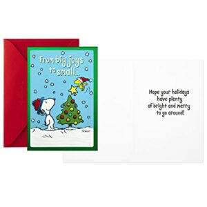 Hallmark Peanuts Christmas Cards Assortment, Snoopy and Woodstock (6 Cards with Envelopes, 2 Designs)