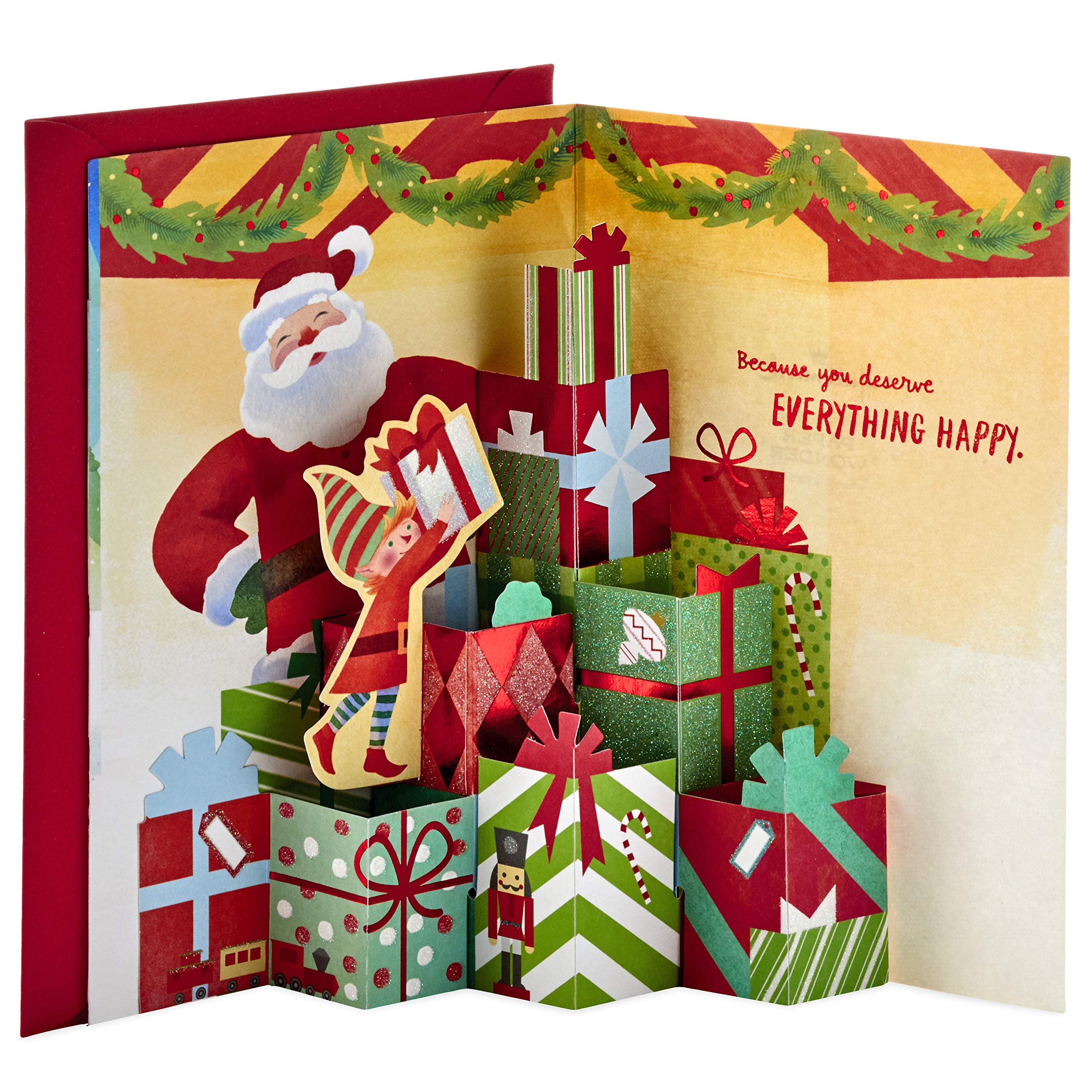 Hallmark Paper Wonder Pop Up Christmas Card (Santa's Workshop with Pop Up Presents)