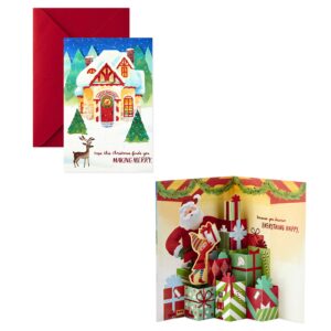 Hallmark Paper Wonder Pop Up Christmas Card (Santa's Workshop with Pop Up Presents)