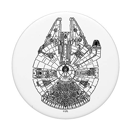 Star Wars Millennium Falcon Line Art Sketch PopSockets PopGrip: Swappable Grip for Phones & Tablets