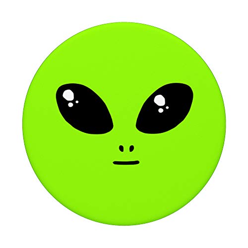 Green Alien Face (Head) - Lime Neon Green PopSockets PopGrip: Swappable Grip for Phones & Tablets