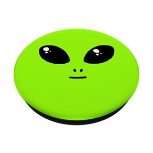 Green Alien Face (Head) - Lime Neon Green PopSockets PopGrip: Swappable Grip for Phones & Tablets