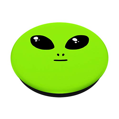 Green Alien Face (Head) - Lime Neon Green PopSockets PopGrip: Swappable Grip for Phones & Tablets