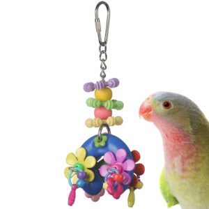 super bird creations sb1085 flower power bird toy, small/medium bird size, 7" x 2.5" x 2"