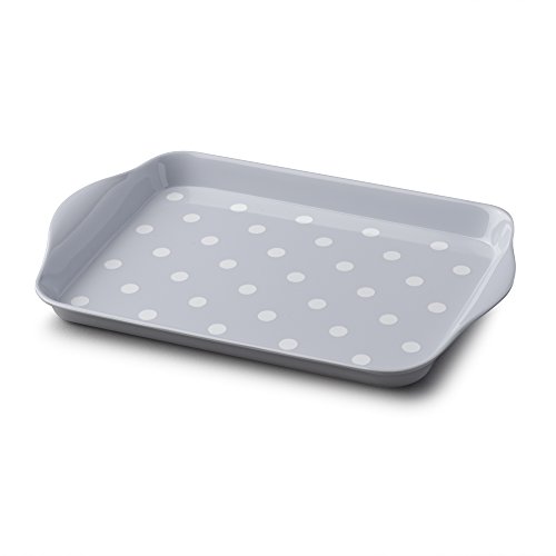 Zeal G200S Melamine Dotty Serving Design Tray (18x14cm) French Grey