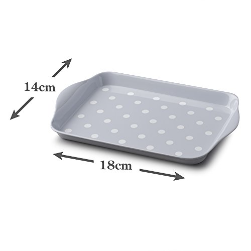 Zeal G200S Melamine Dotty Serving Design Tray (18x14cm) French Grey