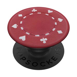 red poker chip gambling card games popsockets popgrip: swappable grip for phones & tablets