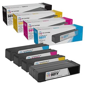 ld products remanufactured ink cartridge replacement for hp 981y extra high yield (1 black, 1 cyan, 1 magenta, 1 yellow, 4-pack) compatible with pagewide enterprise color: 556dn, 556xh & flow mfp 586z