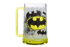 silver buffalo dc comics batman logos freeze gel mug drinking stein, 16 oz