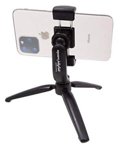 square jellyfish jelly grip wx cell phone tripod mount with pro tripod stand - smartphone tripod compatible with all iphone and android smartphones - small tripod, handheld for video, desk, or travel
