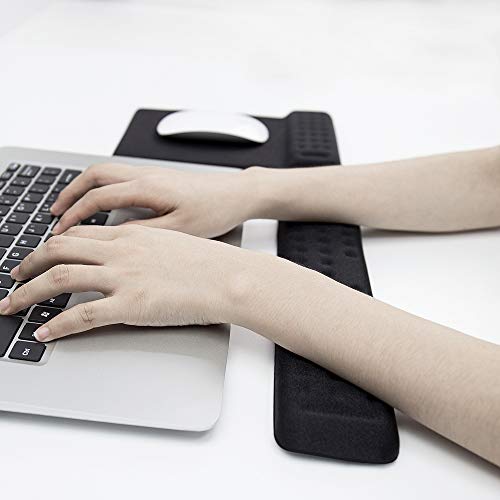 Keyboard Wrist Rest Gaming Tenkeyless Memory Foam Hand Palm Rest Wrist Rest Support for Office, Computer, Laptop, Mac Typing and Wrist Pain Relief and Repair (14.2 inch, Black)