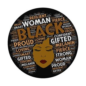 Black Woman Words in Big Afro Art Natural Hair PopSockets PopGrip: Swappable Grip for Phones & Tablets