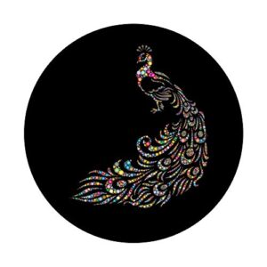 Chic Colorful Peacock Design Peacock Lover Gift PopSockets PopGrip: Swappable Grip for Phones & Tablets