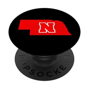 nebraska black and red vintage state map popsockets popgrip: swappable grip for phones & tablets