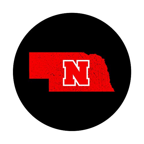 Nebraska Black and Red Vintage State Map PopSockets PopGrip: Swappable Grip for Phones & Tablets