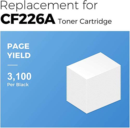 MYCARTRIDGE 26A Toner Cartridge Compatible Replacement for HP 26A CF226A 26X CF226X Fit for Laserjet Pro M402n M402dn M402dw MFP M426fdw M426dw M426fdn M402 Printer 2 Pack Black CF226A Toner