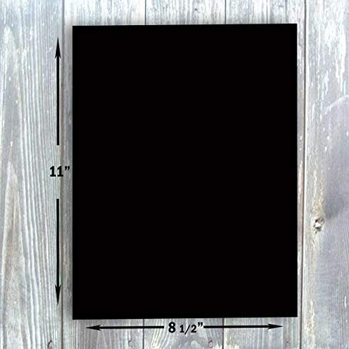 Hamilco Black Colored Cardstock Thick Paper - 8 1/2 x 11" Heavy Weight 80 lb Cover Card Stock - for Scrapbook Craft Calligraphy or Chalkboard Papers for Printer - 50 Pack