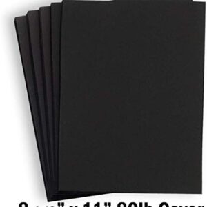 Hamilco Black Colored Cardstock Thick Paper - 8 1/2 x 11" Heavy Weight 80 lb Cover Card Stock - for Scrapbook Craft Calligraphy or Chalkboard Papers for Printer - 50 Pack