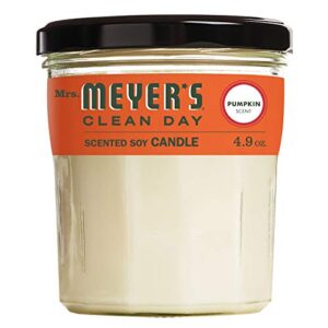 mrs. meyer's soy aromatherapy candle, 25 hour burn time, made with soy wax and essential oils, pumpkin, 4.9 oz