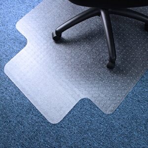 marvelux vinyl (pvc) office chair mat for very low pile carpeted floors 45" x 53" | transparent carpet protector with lip | multiple sizes