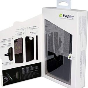 Evutec Compatible with iPhone 6 Plus/6s Plus/7 Plus/8 Plus Unique Heavy Duty Case Leather + TPU Shockproof Interior Drop Protection Phone Cover-Canvas/Black (AFIX+ Vent Mount Included)