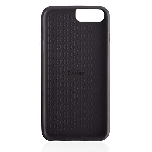 Evutec Compatible with iPhone 6 Plus/6s Plus/7 Plus/8 Plus Unique Heavy Duty Case Leather + TPU Shockproof Interior Drop Protection Phone Cover-Canvas/Black (AFIX+ Vent Mount Included)