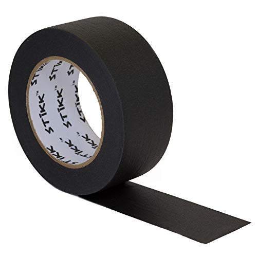 1 Pack 2" inch x 60yd STIKK Black Painters Tape 14 Day Easy Removal Trim Edge Finishing Decorative Marking Masking Tape (1.88 in 48MM)