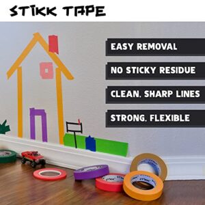 1 Pack 2" inch x 60yd STIKK Black Painters Tape 14 Day Easy Removal Trim Edge Finishing Decorative Marking Masking Tape (1.88 in 48MM)