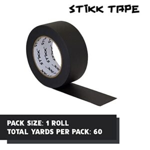 1 Pack 2" inch x 60yd STIKK Black Painters Tape 14 Day Easy Removal Trim Edge Finishing Decorative Marking Masking Tape (1.88 in 48MM)