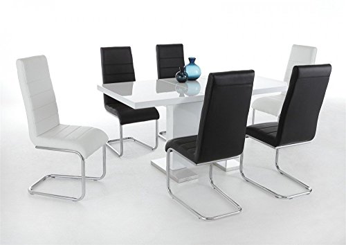 Inspirer Studio IRIS Extendible Dining Table Pedestal Table MDF High-Gloss White