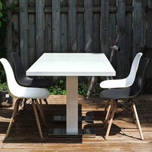 Inspirer Studio IRIS Extendible Dining Table Pedestal Table MDF High-Gloss White