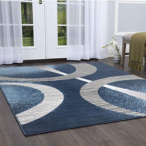 Home Dynamix Premium Indus Modern Area Rug, Midnight Blue/Gray, 7'8"x10'7" Rectangle