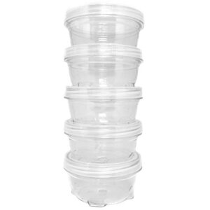 paylak storage containers clear stackable interlocking detachable with lid 5 for beads food jewelry coins medicine screws nuts - 3 1/2" round