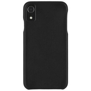 case-mate - iphone xr case - barely there leather - iphone 6.1 - black leather