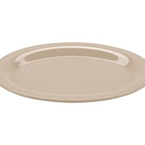 G.E.T. OP-950-S-EC Melamine Oval Serving Platter / Dinner Plate, 9.75" x 7.25", Sandstone (Set of 4), Beige