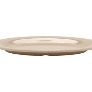 G.E.T. OP-950-S-EC Melamine Oval Serving Platter / Dinner Plate, 9.75" x 7.25", Sandstone (Set of 4), Beige