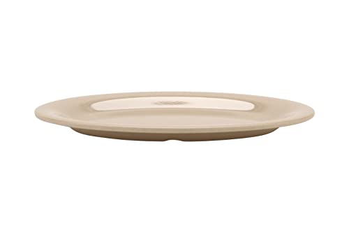 G.E.T. OP-950-S-EC Melamine Oval Serving Platter / Dinner Plate, 9.75" x 7.25", Sandstone (Set of 4), Beige