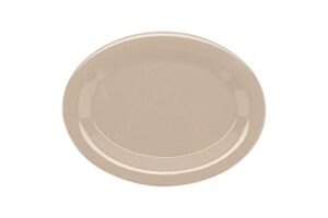 g.e.t. op-950-s-ec melamine oval serving platter / dinner plate, 9.75" x 7.25", sandstone (set of 4), beige