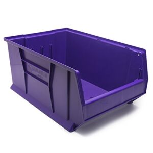 yumjunkie purple plastic storage container - stack and lock stacking bins - toy & tool industrial storage container