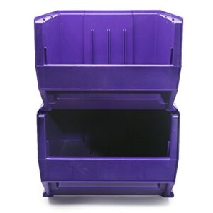 YumJunkie Purple Plastic Storage Container - Stack and Lock Stacking Bins - Toy & Tool Industrial Storage Container