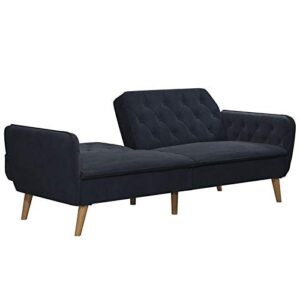 novogratz tallulah memory foam futon, blue velvet,width: 83",depth: 33.5",height: 32.5",2144679n